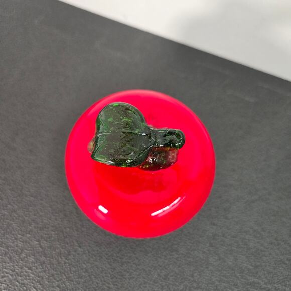 Hand Blown Glass Apple Paper Weight - Picture 3 of 5